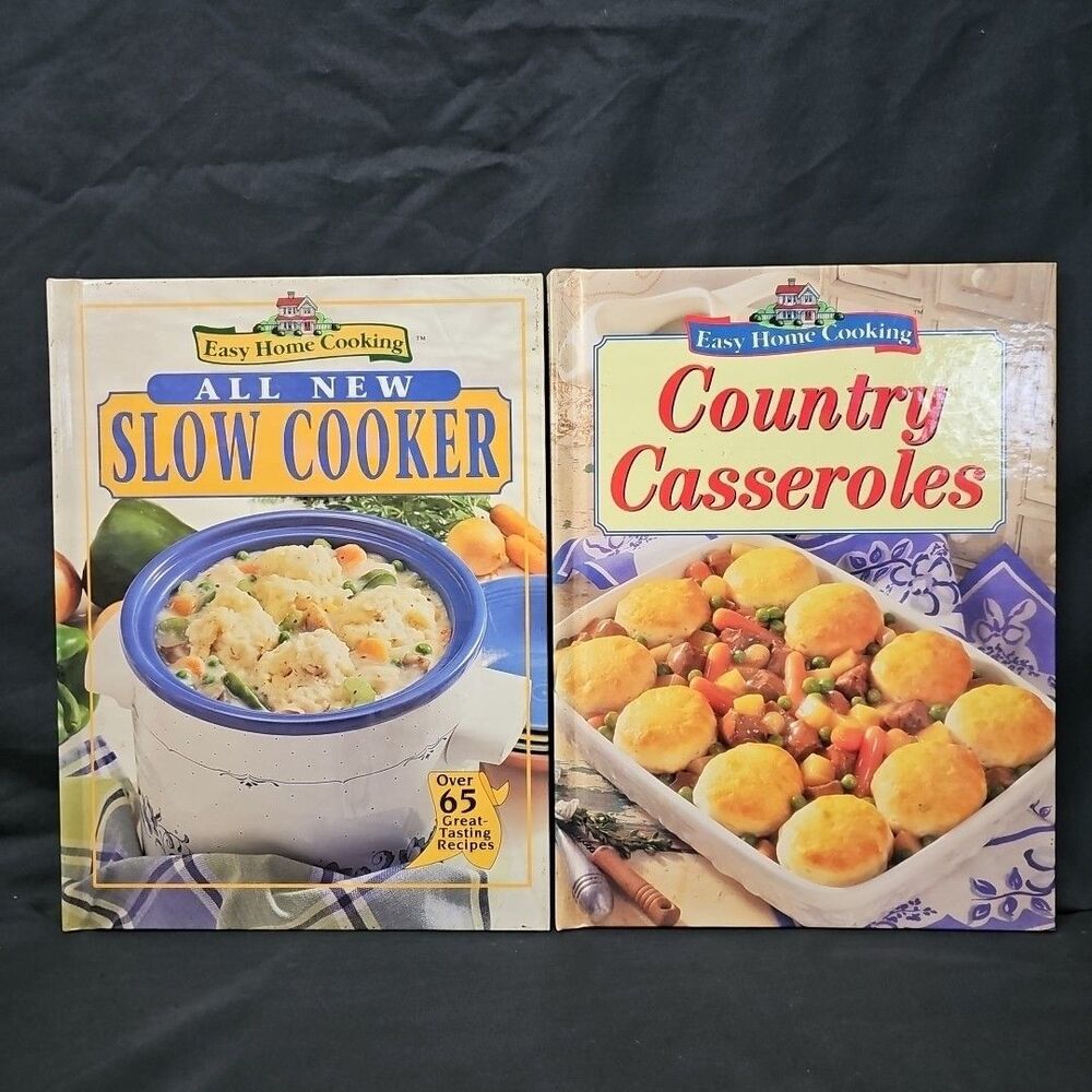 2 Vintage Easy Home Cooking Cook Books (Slow Cooker And Country Casseroles)